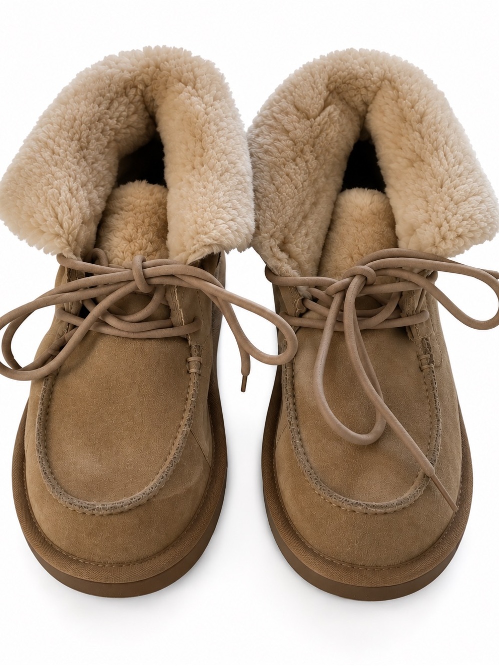 UGG Diara Beige Taupe Suede Shearling Ankle Boots Size 8